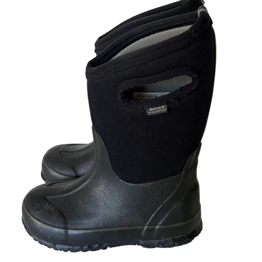 Bogs Kids Classic High Handles boots black cutout handles toddler size 10